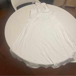 New White Halter Athletic Tennis Dress XL